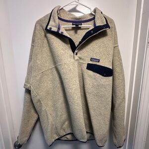 Patagonia Cream with Navy Accents Synchilla Fleece